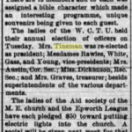 Mrs. Tinsman, $50 toward electric lights, Mt. Clemens Monitor, 28 April 1899